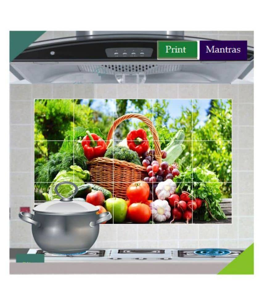 Asmi Collection Printed Fruit & Vegetables Sticker ( 60 x 90 cms )