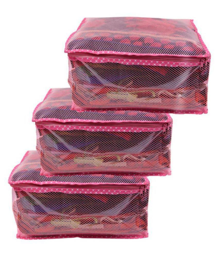 Bulbul Pink Saree Covers - 3 Pcs