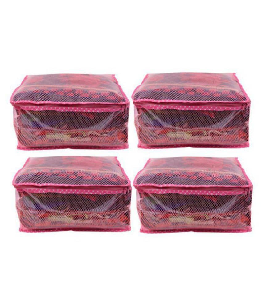 Bulbul Pink Saree Covers - 4 Pcs