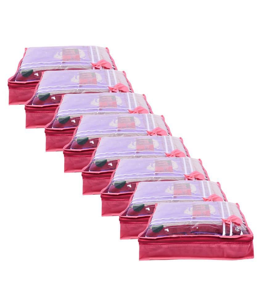 Bulbul Pink Saree Covers - 8 Pcs