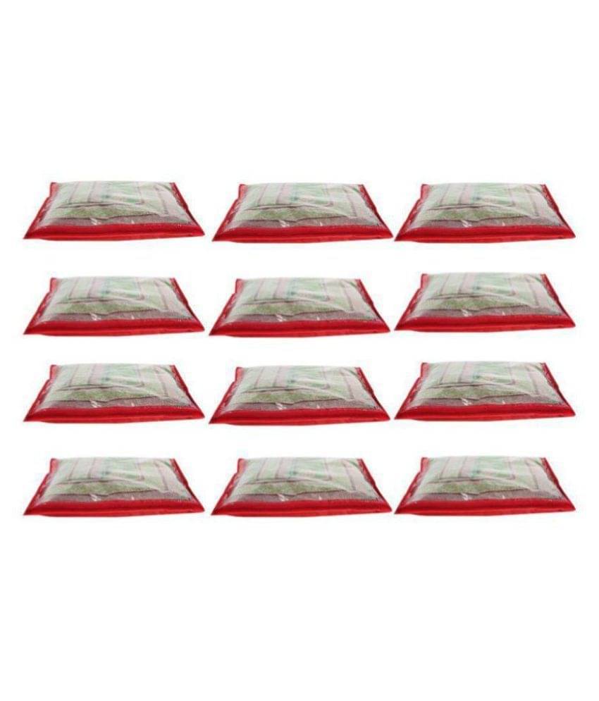     			Bulbul Red Saree Covers - 12 Pcs