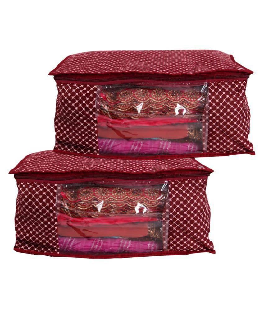Bulbul Red Saree Covers - 2 Pcs
