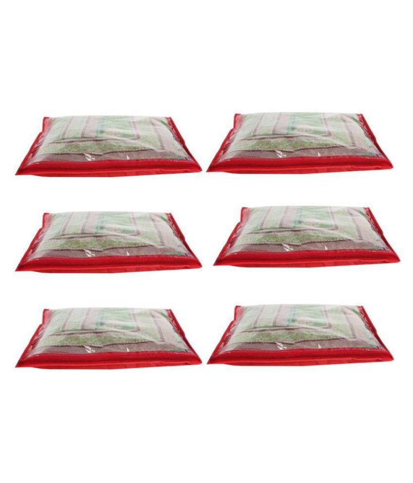     			Bulbul Red Saree Covers - 6 Pcs