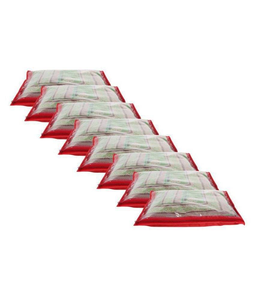     			Bulbul Red Saree Covers - 8 Pcs