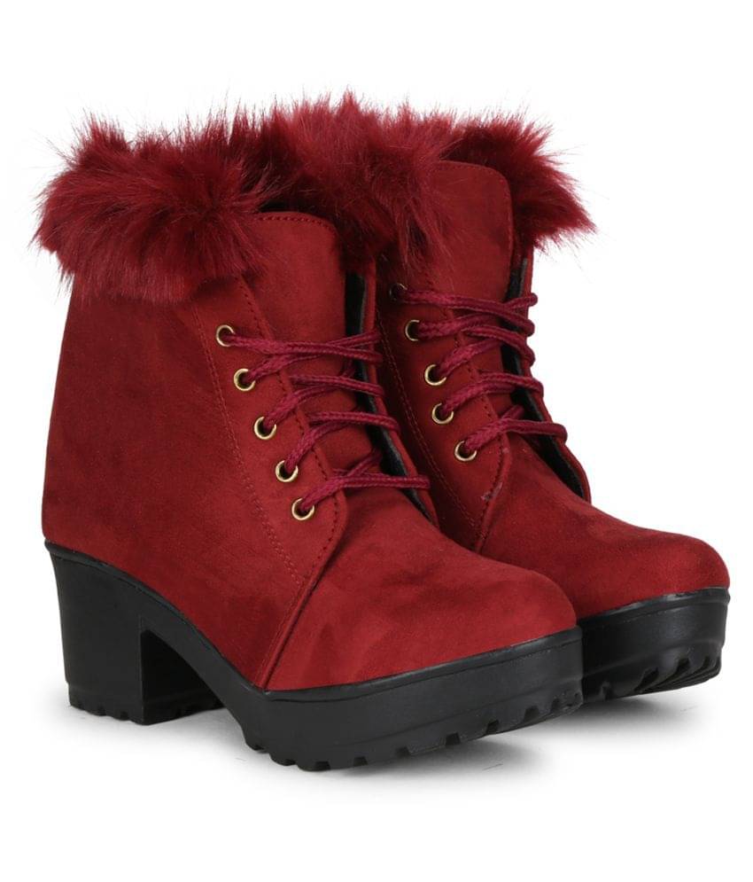     			Commander Maroon Ankle Length Chukka Boots