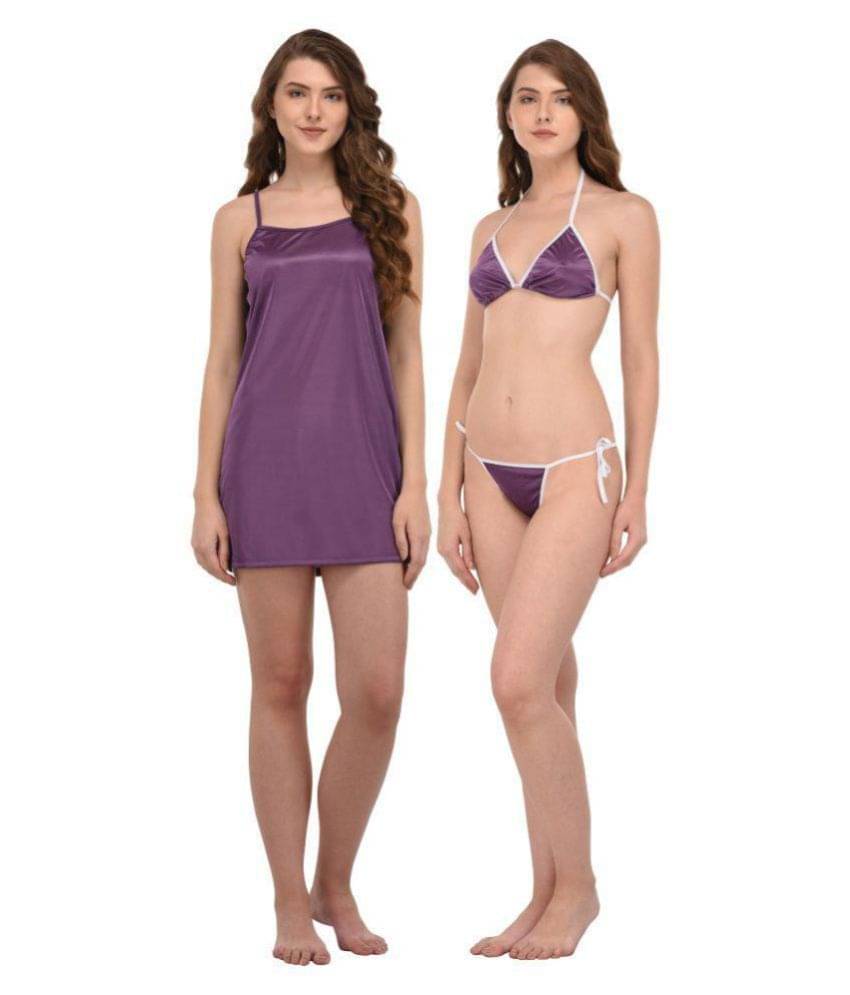 You Forever Satin Night Dress - Purple You Forever Satin Night Dress - Purple