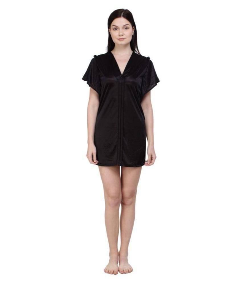 You Forever Satin Night Dress - Black You Forever Satin Night Dress - Black