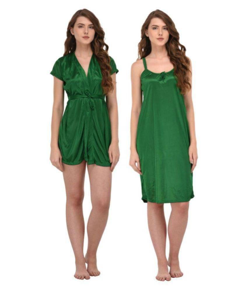 You Forever Satin Nightsuit Sets - Green You Forever Satin Nightsuit Sets - Green