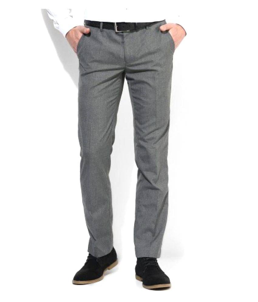     			Inspire Clothing Inspiration - Grey Polycotton Slim - Fit Men's Formal Pants ( Pack of 1 )