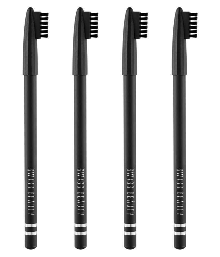 Swiss Beauty Eyebrow Pencil (Black) Pack of 4, 1.8gm each - Makeup - Eyes | Buy online on ZillyBuy