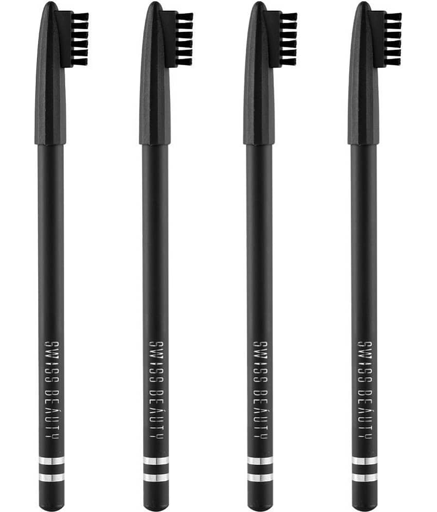 Swiss Beauty Eyebrow Pencil (Black) Pack of 4, 1.8gm each - Makeup - Eyes | Buy online on ZillyBuy