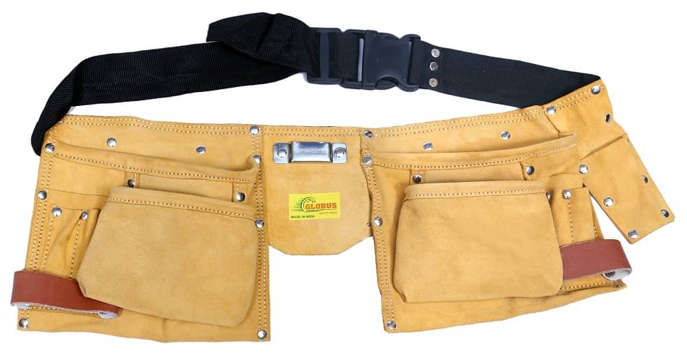    			Globus Leather Tool APRON/ POUCH/BAG / (18.5x7-inches, Brown and Black) with Adjustable belt with size 50 inch plus