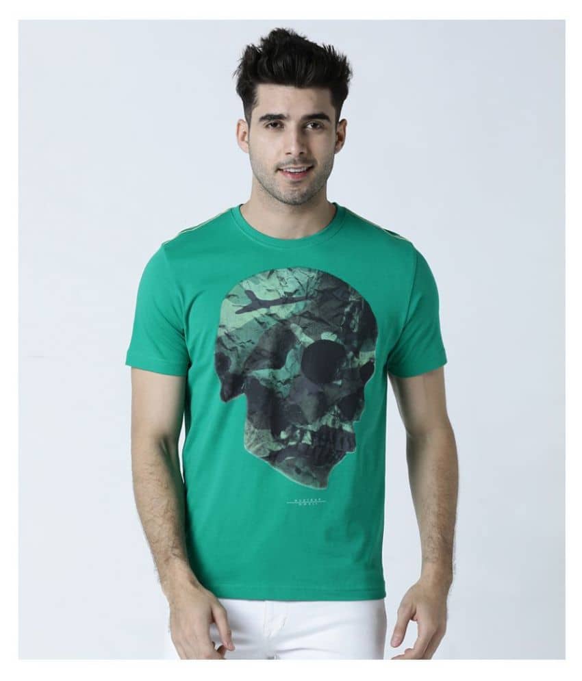 Huetrap Pack of 1 Cotton Regular Fit Men's T-Shirt ( Green )
