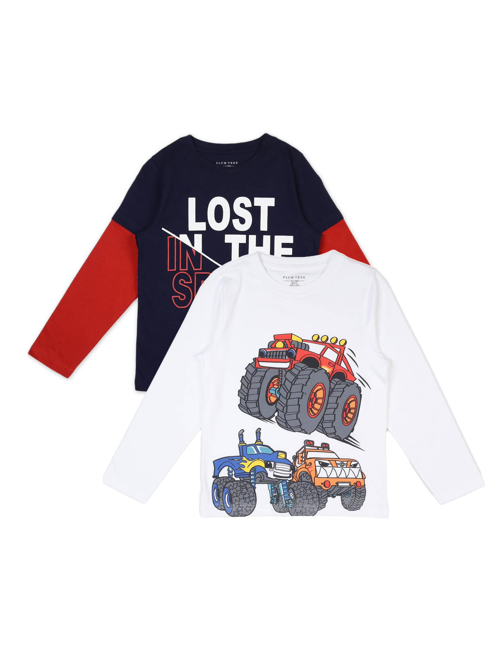     			PLUM TREE Pack of 1 Boys Cotton T-Shirt ( Multi Color )