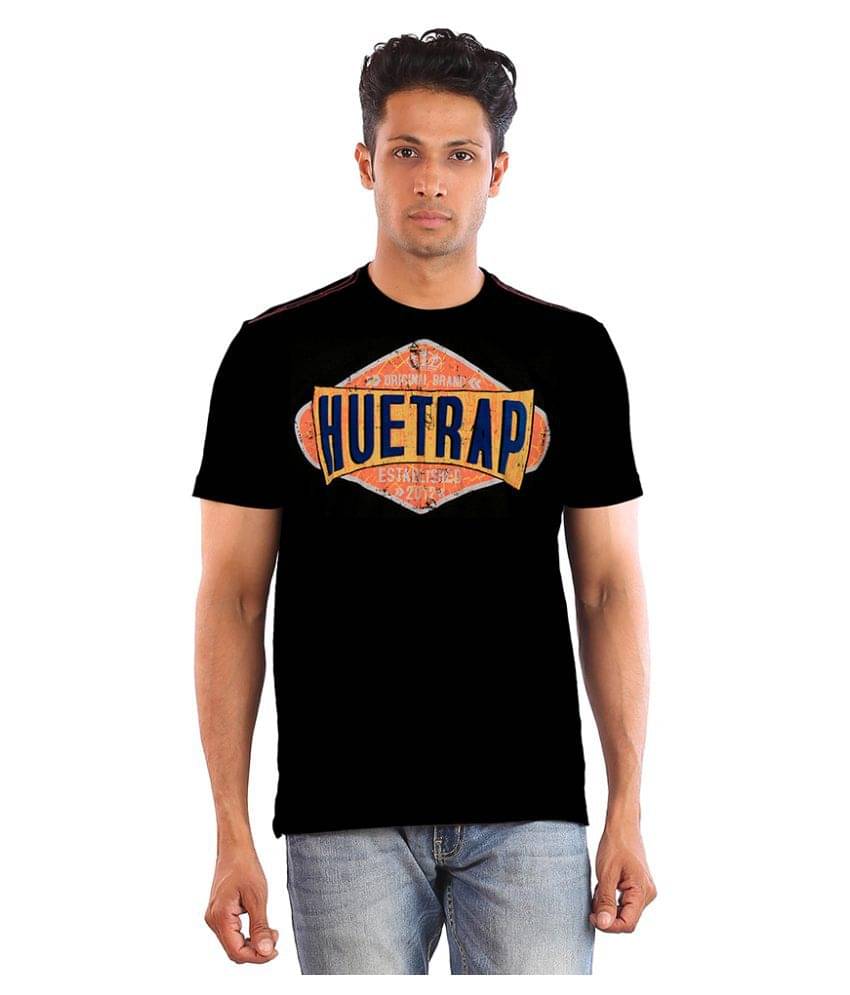 Huetrap Pack of 1 Cotton Regular Fit Men's T-Shirt ( Black ) Huetrap Pack of 1 Cotton Regular Fit Men's T-Shirt ( Black )