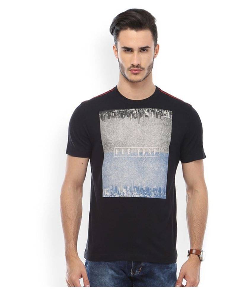     			Huetrap Pack of 1 Cotton Regular Fit Men's T-Shirt ( Black )