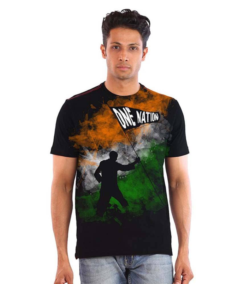 Huetrap Pack of 1 Cotton Regular Fit Men's T-Shirt ( Black )