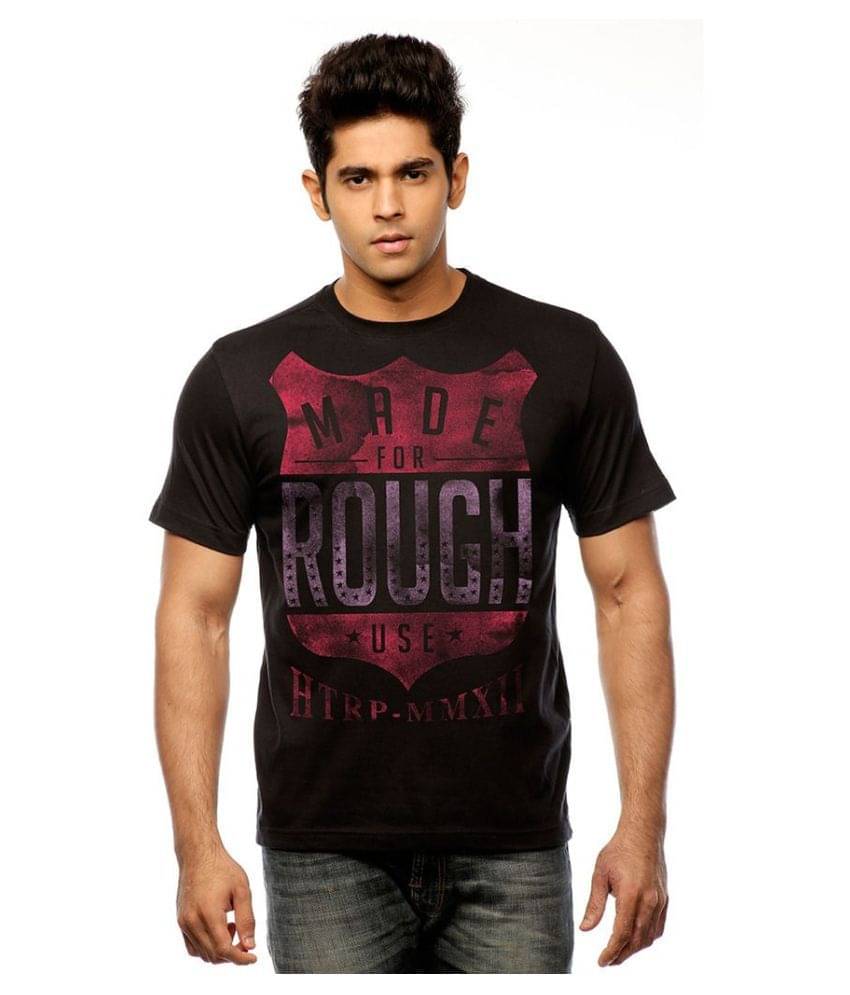 Huetrap Cotton Black Printed T-Shirt Huetrap Cotton Black Printed T-Shirt