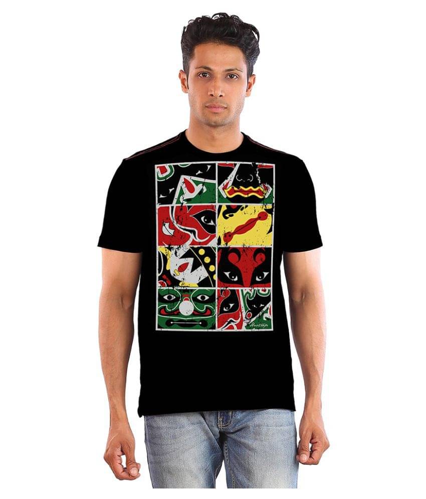     			Huetrap Pack of 1 Cotton Regular Fit Men's T-Shirt ( Black )