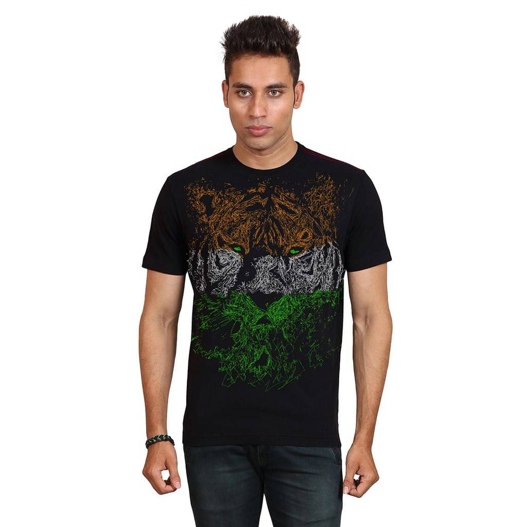    			Huetrap Pack of 1 Cotton Regular Fit Men's T-Shirt ( Black )