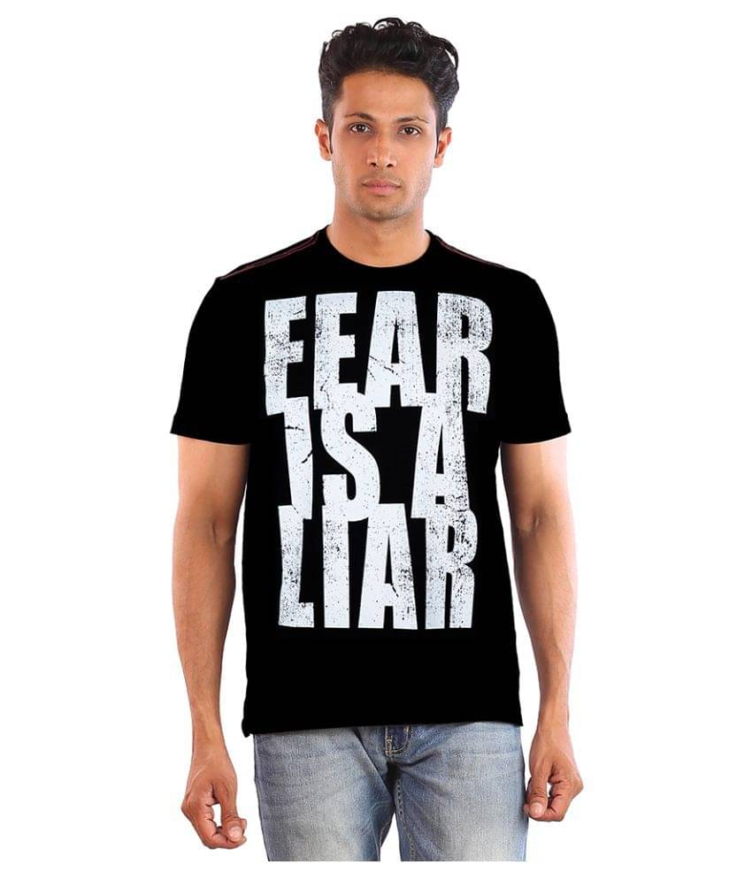     			Huetrap Pack of 1 Cotton Regular Fit Men's T-Shirt ( Black )