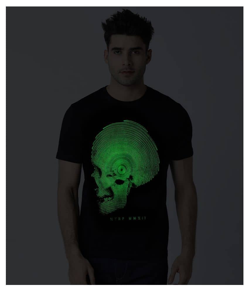 Huetrap Pack of 1 Cotton Regular Fit Men's T-Shirt ( Black )