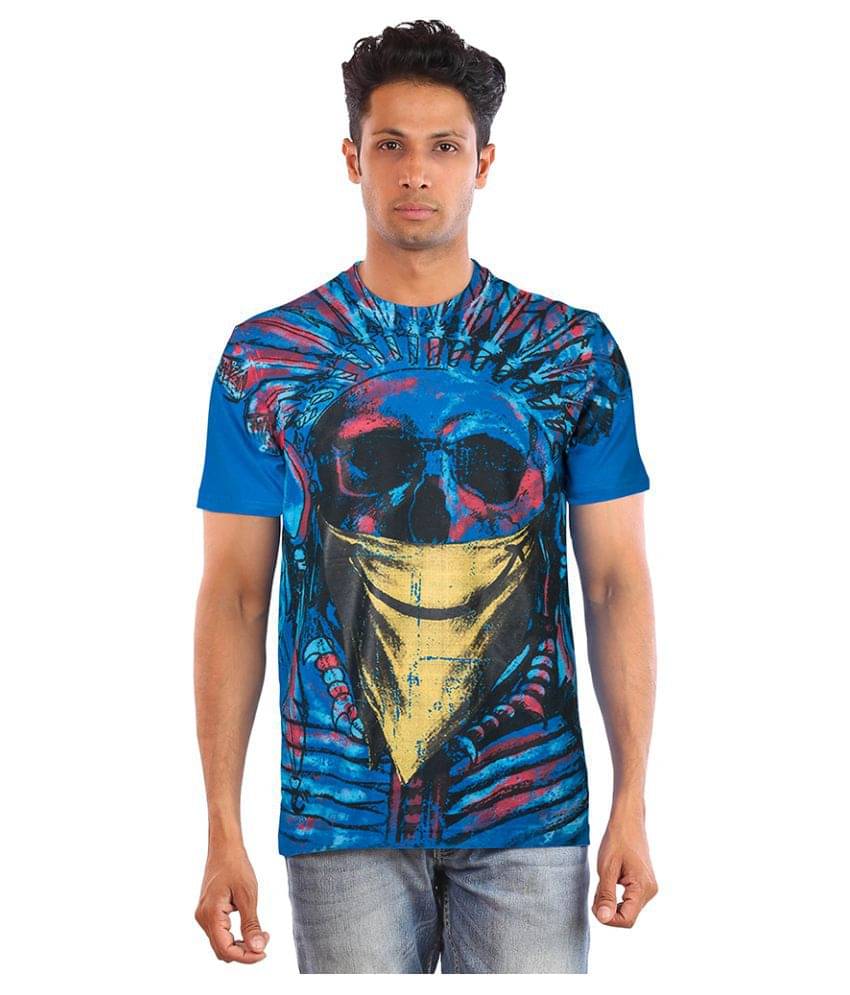 Huetrap Pack of 1 Cotton Regular Fit Men's T-Shirt ( Blue ) Huetrap Pack of 1 Cotton Regular Fit Men's T-Shirt ( Blue )