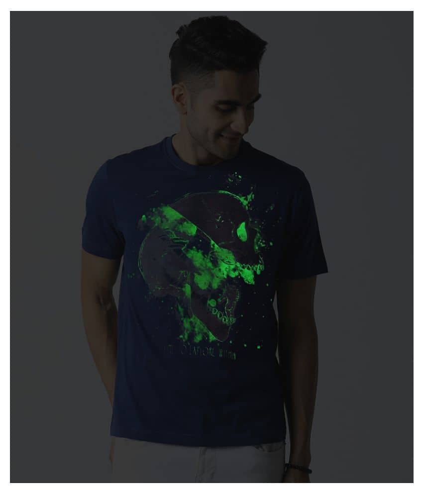 Huetrap Pack of 1 Cotton Regular Fit Men's T-Shirt ( Blue )