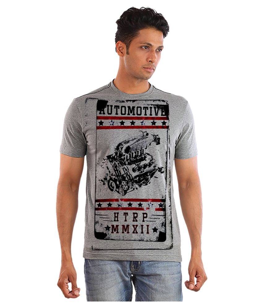 Huetrap Pack of 1 Cotton Regular Fit Men's T-Shirt ( Grey ) Huetrap Pack of 1 Cotton Regular Fit Men's T-Shirt ( Grey )