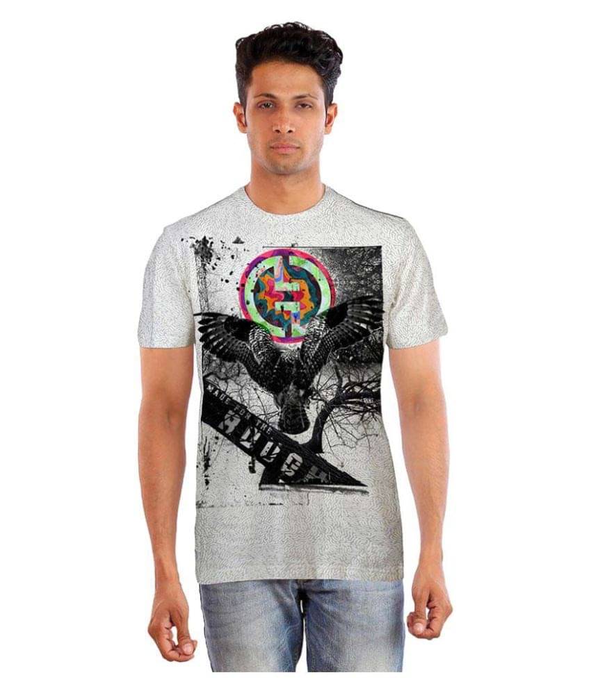 Huetrap Cotton Grey Printed T-Shirt Huetrap Cotton Grey Printed T-Shirt