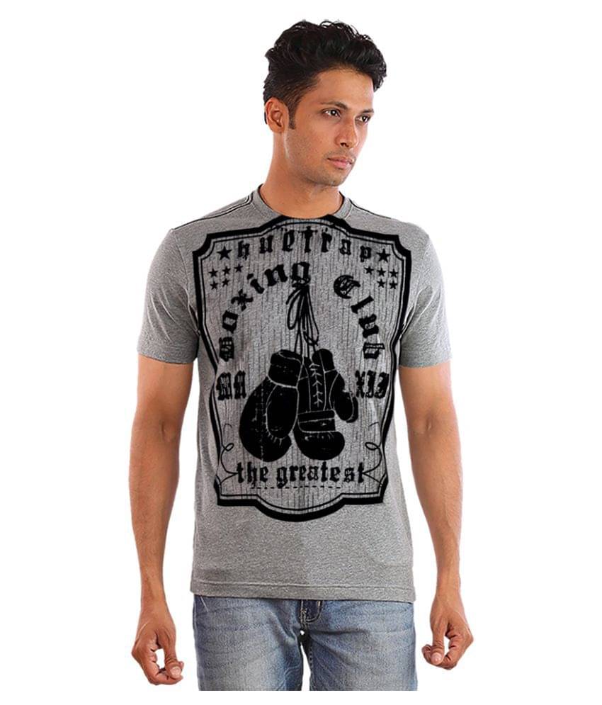 Huetrap Pack of 1 Cotton Regular Fit Men's T-Shirt ( Grey ) Huetrap Pack of 1 Cotton Regular Fit Men's T-Shirt ( Grey )
