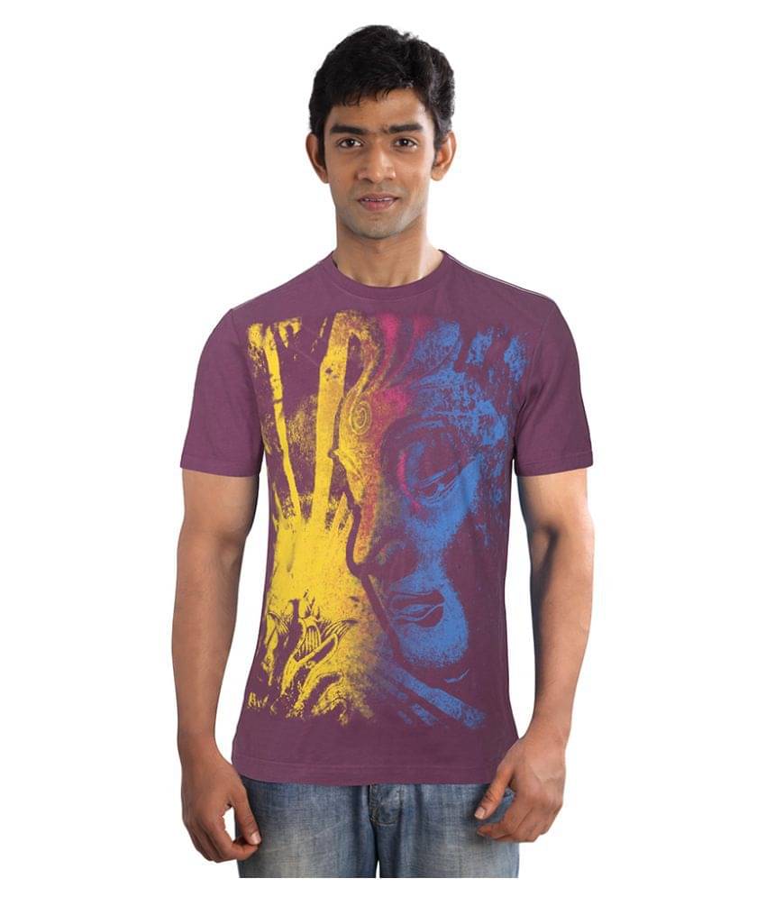     			Huetrap Pack of 1 Cotton Regular Fit Men's T-Shirt ( Maroon )