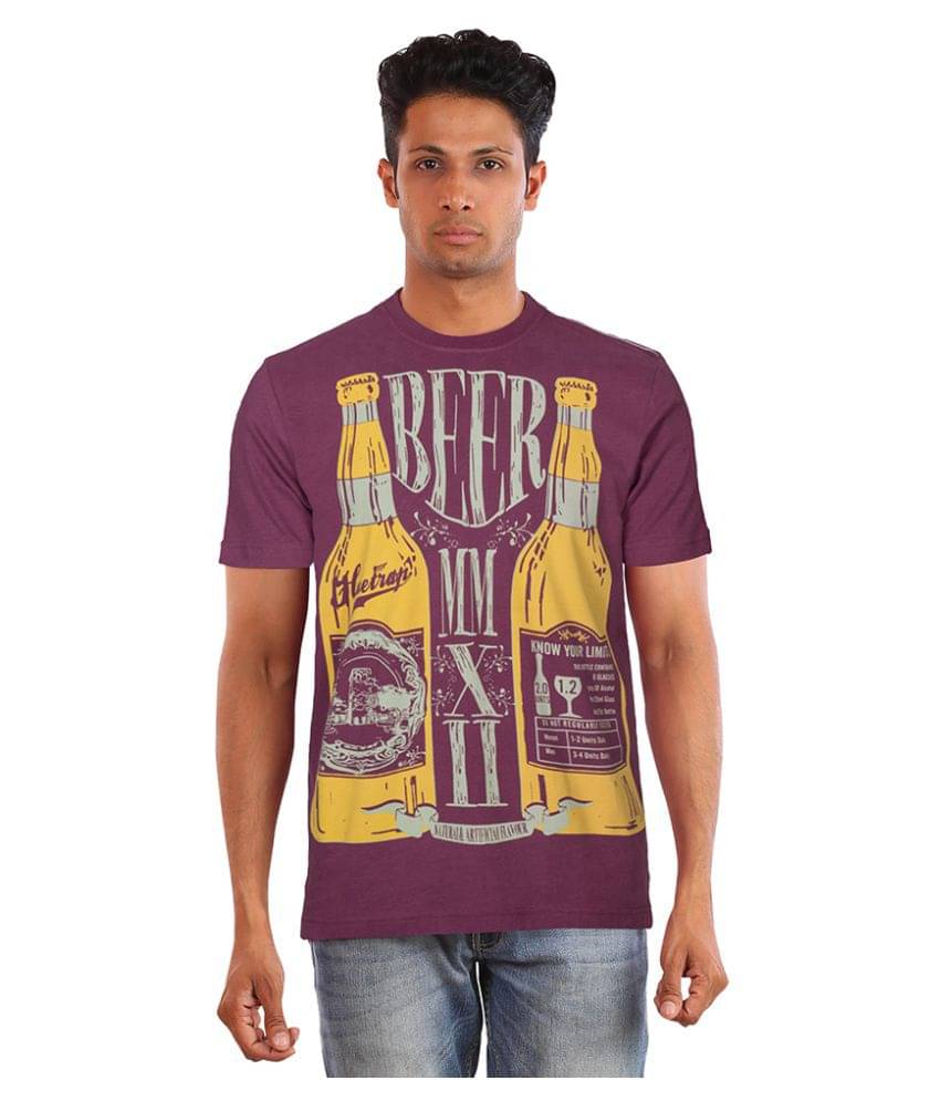     			Huetrap Pack of 1 Cotton Regular Fit Men's T-Shirt ( Maroon )