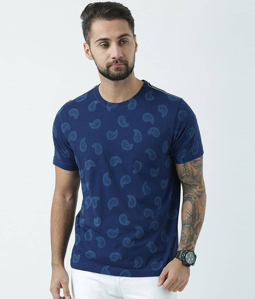 Huetrap Pack of 1 Cotton Regular Fit Men's T-Shirt ( Navy Blue ) Huetrap Pack of 1 Cotton Regular Fit Men's T-Shirt ( Navy Blue )