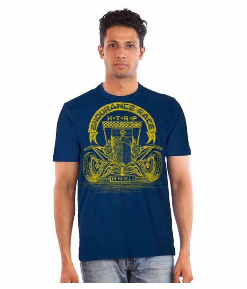     			Huetrap Pack of 1 Cotton Regular Fit Men's T-Shirt ( Navy )