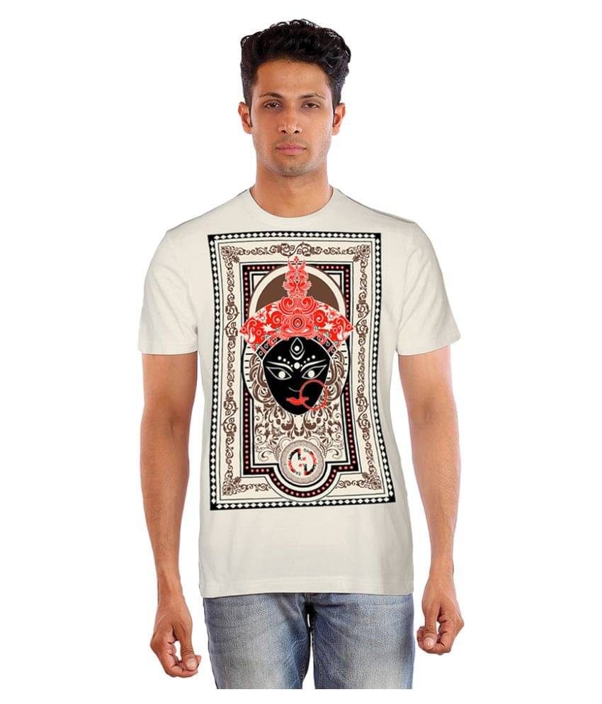 Huetrap Cotton Off White Printed T-Shirt Huetrap Cotton Off White Printed T-Shirt