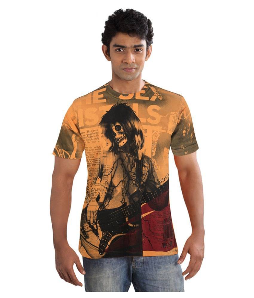     			Huetrap Pack of 1 Cotton Regular Fit Men's T-Shirt ( Orange )