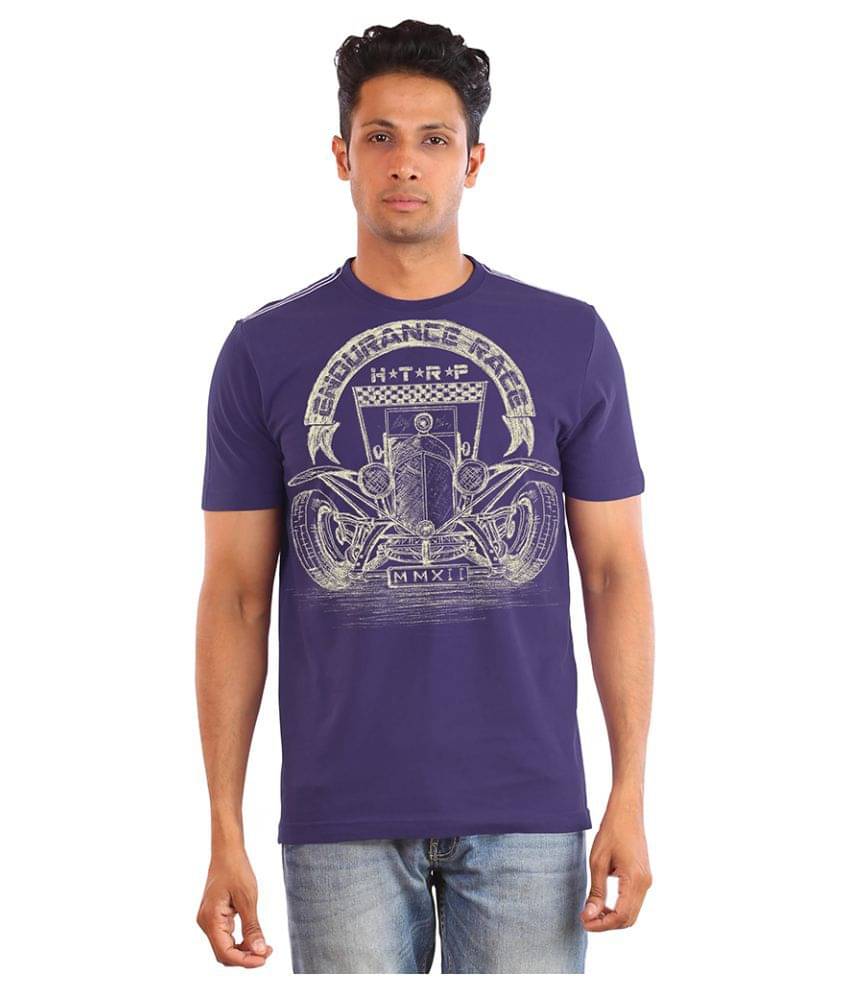 Huetrap Pack of 1 Cotton Regular Fit Men's T-Shirt ( Purple ) Huetrap Pack of 1 Cotton Regular Fit Men's T-Shirt ( Purple )