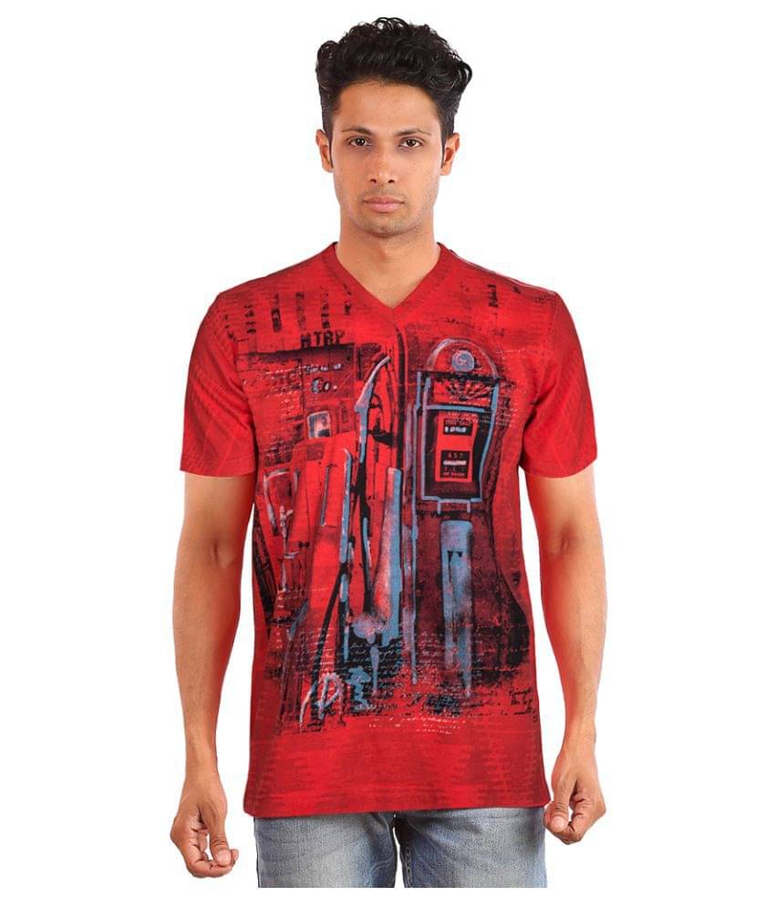     			Huetrap Pack of 1 Cotton Regular Fit Men's T-Shirt ( Red )
