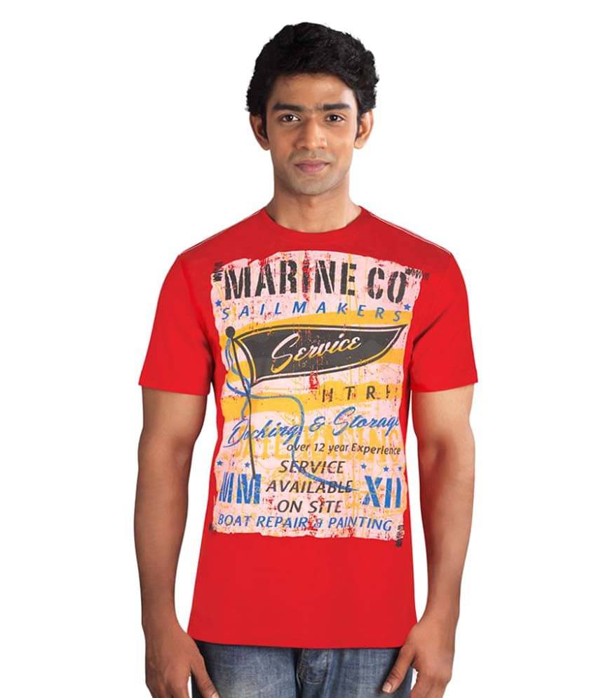     			Huetrap Pack of 1 Cotton Regular Fit Men's T-Shirt ( Red )