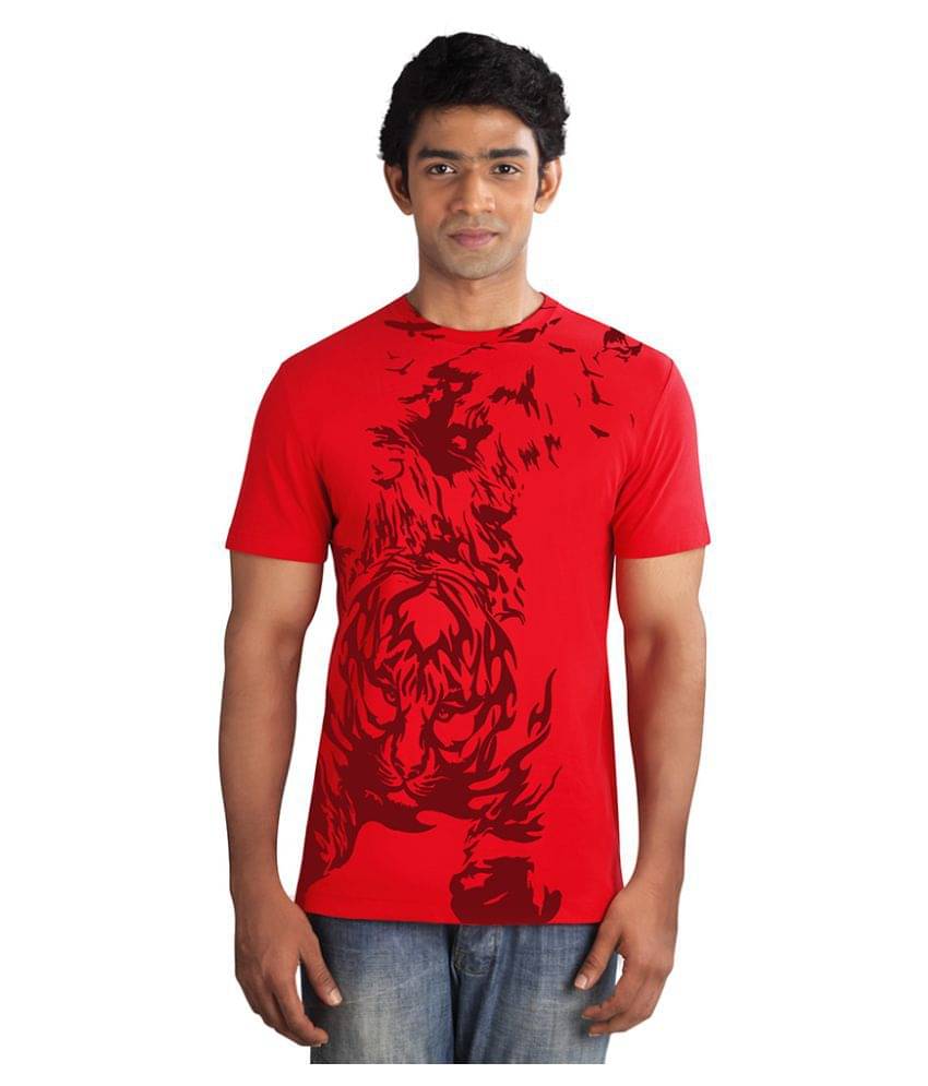 Huetrap Pack of 1 Cotton Regular Fit Men's T-Shirt ( Red ) Huetrap Pack of 1 Cotton Regular Fit Men's T-Shirt ( Red )