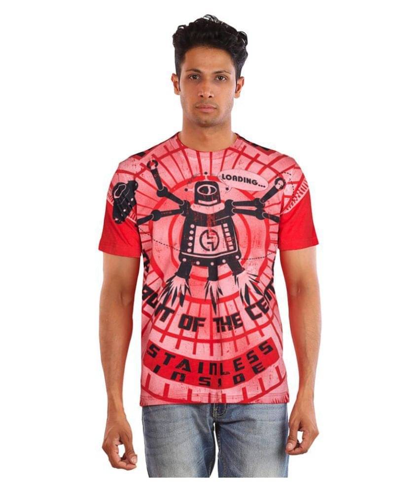 Huetrap Cotton Red Printed T-Shirt Huetrap Cotton Red Printed T-Shirt