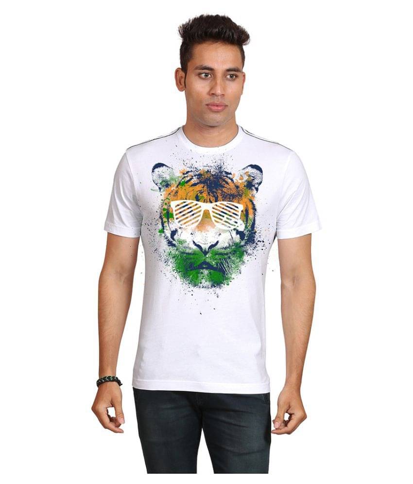     			Huetrap Pack of 1 Cotton Regular Fit Men's T-Shirt ( White )