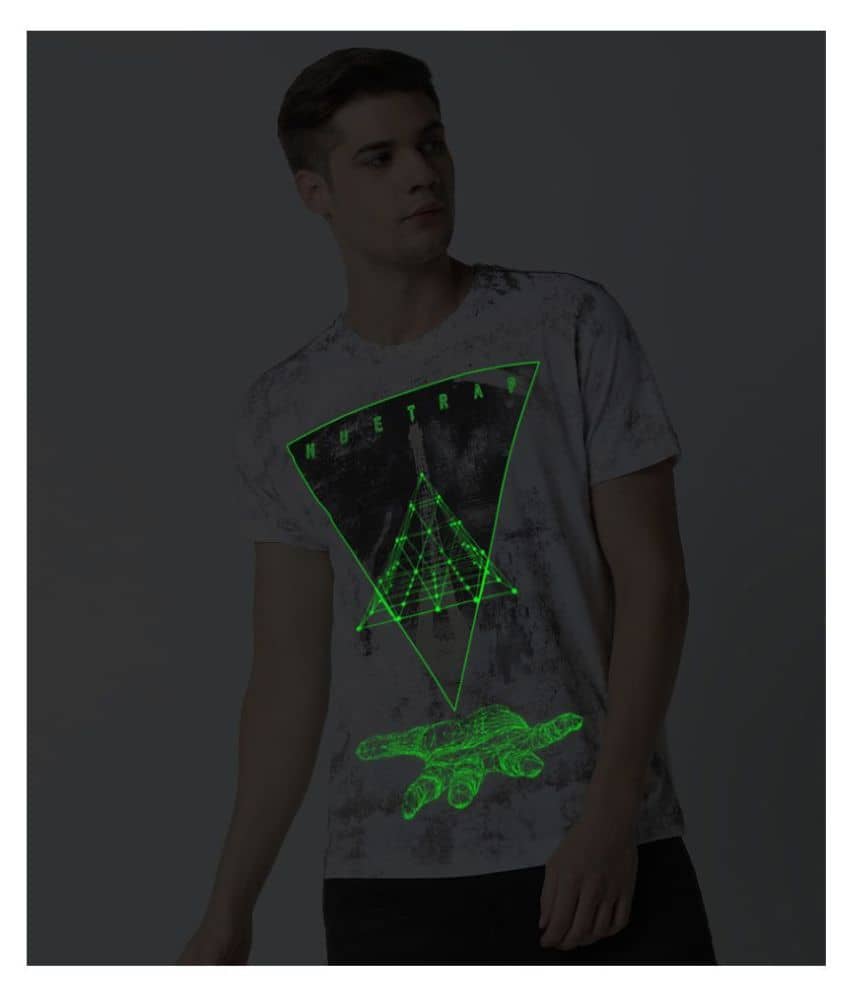 Huetrap Cotton White Printed T-Shirt