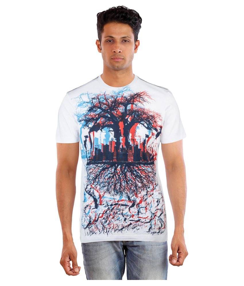     			Huetrap Pack of 1 Cotton Regular Fit Men's T-Shirt ( White )