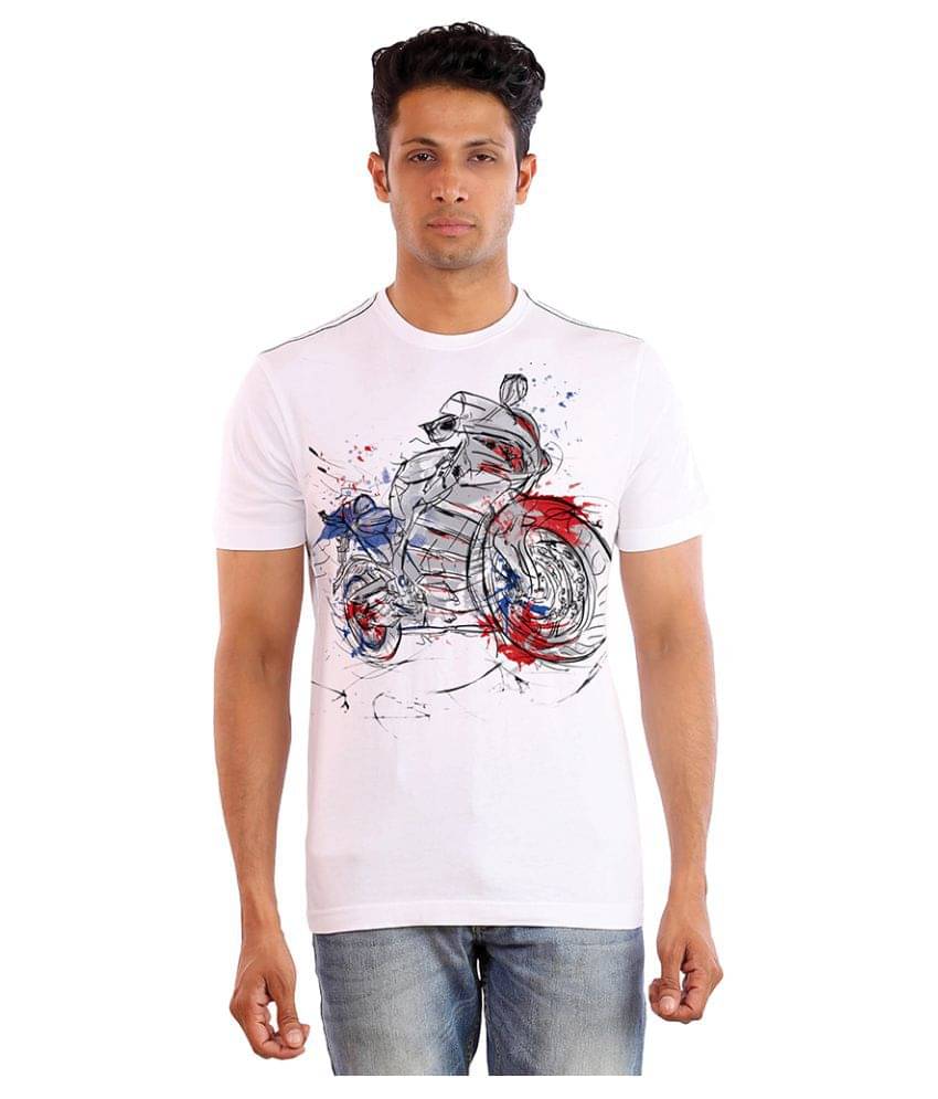     			Huetrap Pack of 1 Cotton Regular Fit Men's T-Shirt ( White )