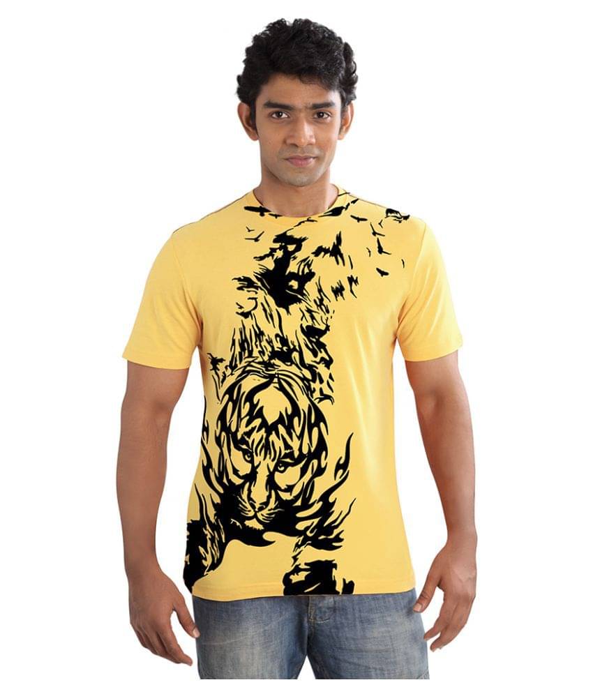 Huetrap Pack of 1 Cotton Regular Fit Men's T-Shirt ( Yellow )     			Huetrap Pack of 1 Cotton Regular Fit Men's T-Shirt ( Yellow )