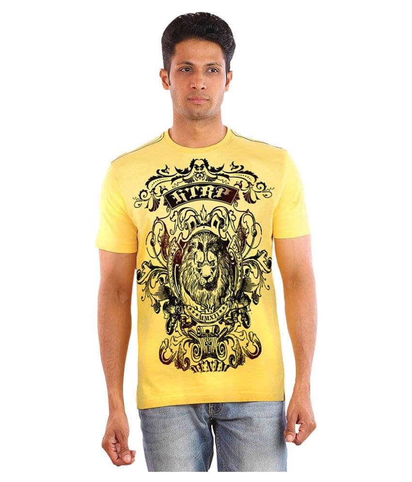 Huetrap Pack of 1 Cotton Regular Fit Men's T-Shirt ( Yellow )     			Huetrap Pack of 1 Cotton Regular Fit Men's T-Shirt ( Yellow )