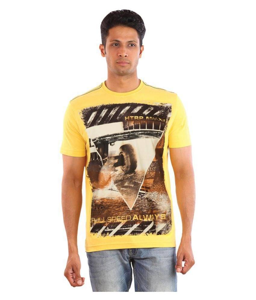     			Huetrap Pack of 1 Cotton Regular Fit Men's T-Shirt ( Yellow )
