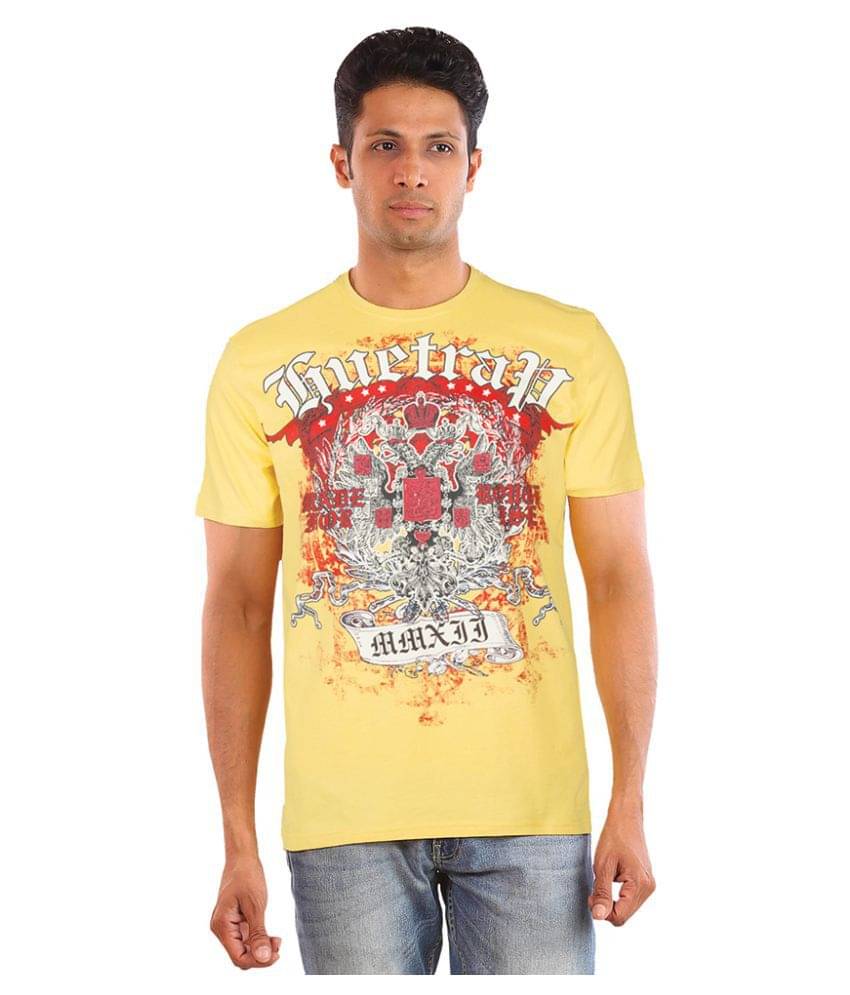 Huetrap Pack of 1 Cotton Regular Fit Men's T-Shirt ( Yellow ) Huetrap Pack of 1 Cotton Regular Fit Men's T-Shirt ( Yellow )
